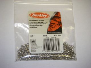 Berkley McMahon Swivels Size 7 60 lb qty 144 Nickle Barrel Roller #G7S