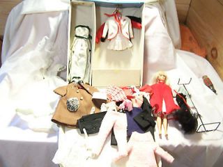 Vintage 1961 Barbie Blue Vinyl Ponytail Case Trunk Wardrobe