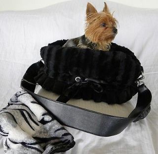 New Dog Cat Carrier Bed Car Seat Pet Flys Snuggle Bed Faux Fur Made in