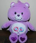 2002 Care Bears Share Bear LOLLIPOP Purple Teddy Plush Toy Stuffed