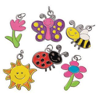 SPRING CHARMS Ladybug Bee Flowers Butterfly Jewelry Craft Supplies