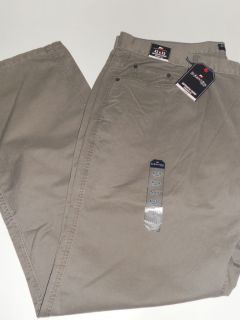 NWT ST JOHNS BAY Mens Straight Fit Flat Front Chino Taupe Jeans Pants
