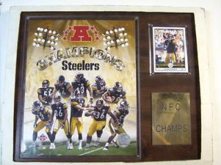 Pittsburgh Steelers 2005 AFC championship plaque W/Roethlisberger card
