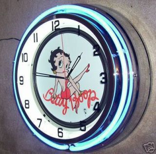 Betty Boop Double Neon Clock 18 Store Collectors Bar