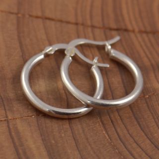 Sterling Silver 925 Italy Thin Endless Hoop Earrings 2 Large New