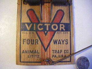 Antique Victor rat trap all copper parts advertisingSEE