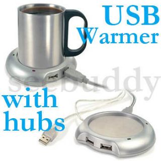 100% New USB Warmer Heater For Coffee Tea Soup Mug Cup with 4 Ports