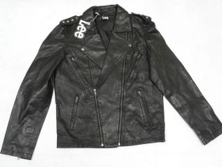 Lee Mens Genuine Leather Biker Jacket   Black**BNWT**6 0% OFF**