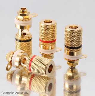 Gold BINDING POSTS Sockets Solder Tag fit Wall Plates 4mm Plugs