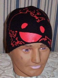 DEADMAU5 DEAD MOUSE Red Splatter Knit Beanie Hat Skull Cap