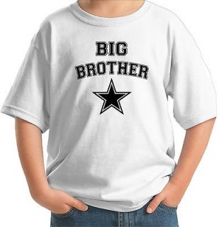 BIG BROTHER WITH STAR TODDLER INFANT YOUTH T SHIRT ALL SIZES WHITE