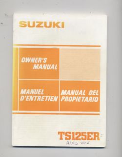 (1982) Owners Manual/Handboo k TS125,TS 125 ER Z,Trail Bike,SF11A