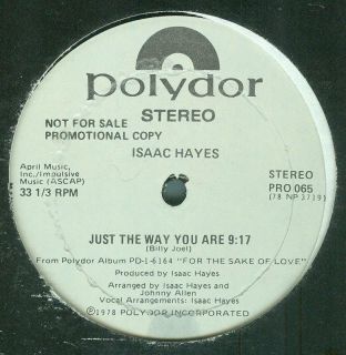 70S SLOW JAM ISAAC HAYES   JUST THE WAY YOU ARE 12 PROMO Billy Joel
