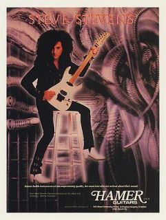 1989 Steve Stevens Hamer Guitar Photo Print Ad