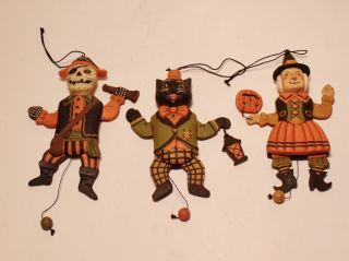 Bethany Lowe Greg Guedel Jumping Jack Halloween Ornaments Set of 3