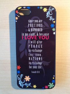 iphone 5 cover case black christian Bible verse Isaiah 43 4