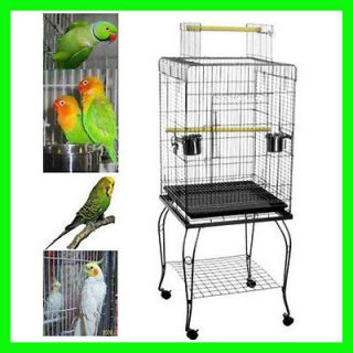 51*51*128cm Bird Cage Pet Parrot Canary Cage Aviary With Stand Wheel