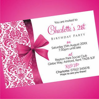 Personalised 18th 21st 30th 40th Birthday Invitations