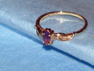 10k solid gold (not plated) size 6 marquise cut Amethyst scrap or not