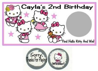 10 Hello Kitty Birthday Party Baby Shower Scratch Off Game Cards