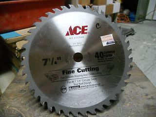 Ace 7 1/4 40 Teeth Carbide Fine Cutting Saw Blades Part#212646