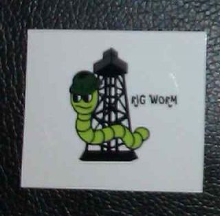 Oilfield hard hat oil and gas rig worm decal sticker