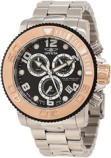 Invicta Mens Sea Hunter Swiss Made Chrono Black Dial Stainless Steel