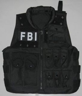 New FBI Tactical Vest for Airsoft/Paintb all Black  Airsoft