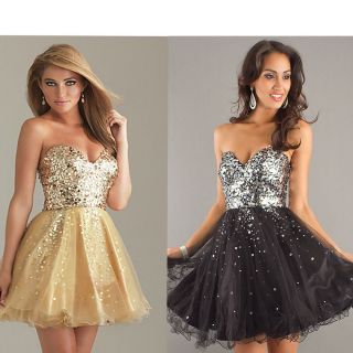 New Shining Sequin Attire Bodice Short Bridal Prom Cocktail Party