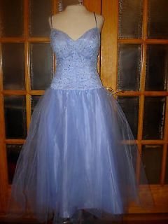 Made in USA New Blondie Nites Blue Gown Ball Hologram Princess Dress