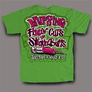 NEW Hot Gift Sweet Thing Funny Nurse Fixin Cuts Neon Green Girlie