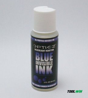 UV Blacklight Reactive Invisible Ink 2oz Bottle Bright Blue