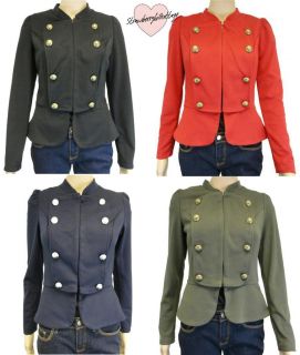 Ladies / womens military / goth jacket   peplum waist & metal buttons
