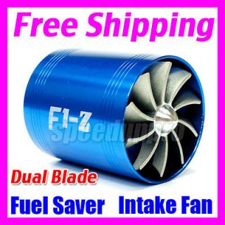 Double Supercharger Turbine Turbo charger Air Intake Fuel Saver Fan