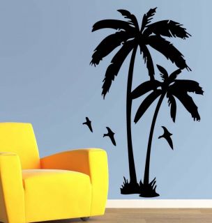 Palm Tree Island w/ Bird Wall Decor Vinyl Decal Sticker