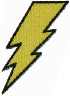 Lightning Bolt Yellow Black Logo Iron On Applique Patch