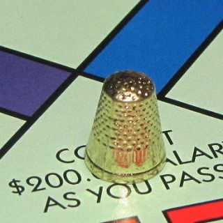 Monopoly Deluxe Edition Board Game Part THIMBLE TOKEN gold colored