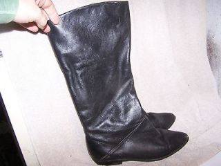 VINTAGE WOMENS CAT PAW BLACK KNEE HIGH BOOTS MADE IN URAGUAY SIZE 8.5