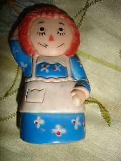 VINTAGE RAGGEDY ANN 1972 RARE PLASTIC FINGER PUPPET DOLL TOY