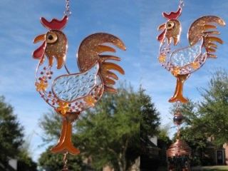 26 Rooster Chicken Stained Glass WIND CHIMEs Suncatcher Glitter Farm