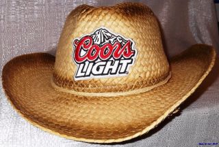 COORS LIGHT Beer Embroidered Logo Straw Cowboy Cap HAT