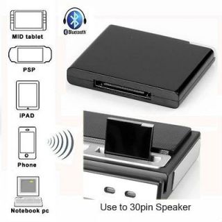 Bluetooth Music Audio Receiver Adapter for iPod iPhone 30 Pin Dock
