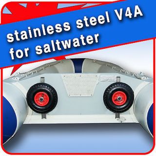 Launching wheels for Inflatable boats. Foldable transom wheels. Made