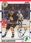 Bob Carpenter 1990 Score Autograph #16 Bruins