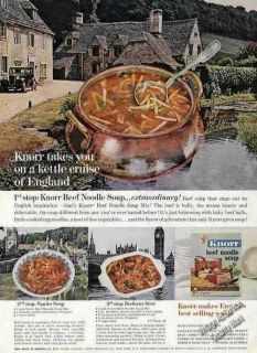 1963 Knorr Kettle Cruise of England Village Scene Ad