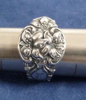 Antique Alvin Orange Blossom Sterling Silver Spoon Ring/1905/14.1 g