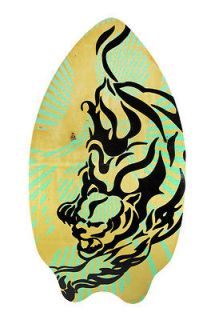 Teal Waves and Black Panther Graphic Skim Board 37 In.