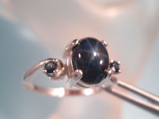 SAPPHIRE  Genuine Blue Star Sterling Ring 2.30ct Blue Sapphire acc