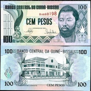 Newly listed GUINEA BISSAU 100 PESOS 1990 P 11 UNC LOT 100 PCS 1