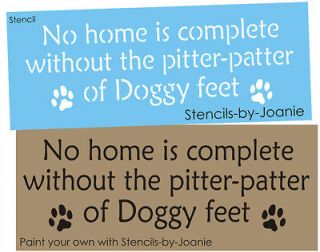 Home Complete Paw Print Pitter Patter Dog Feet U Paint Kennel Signs